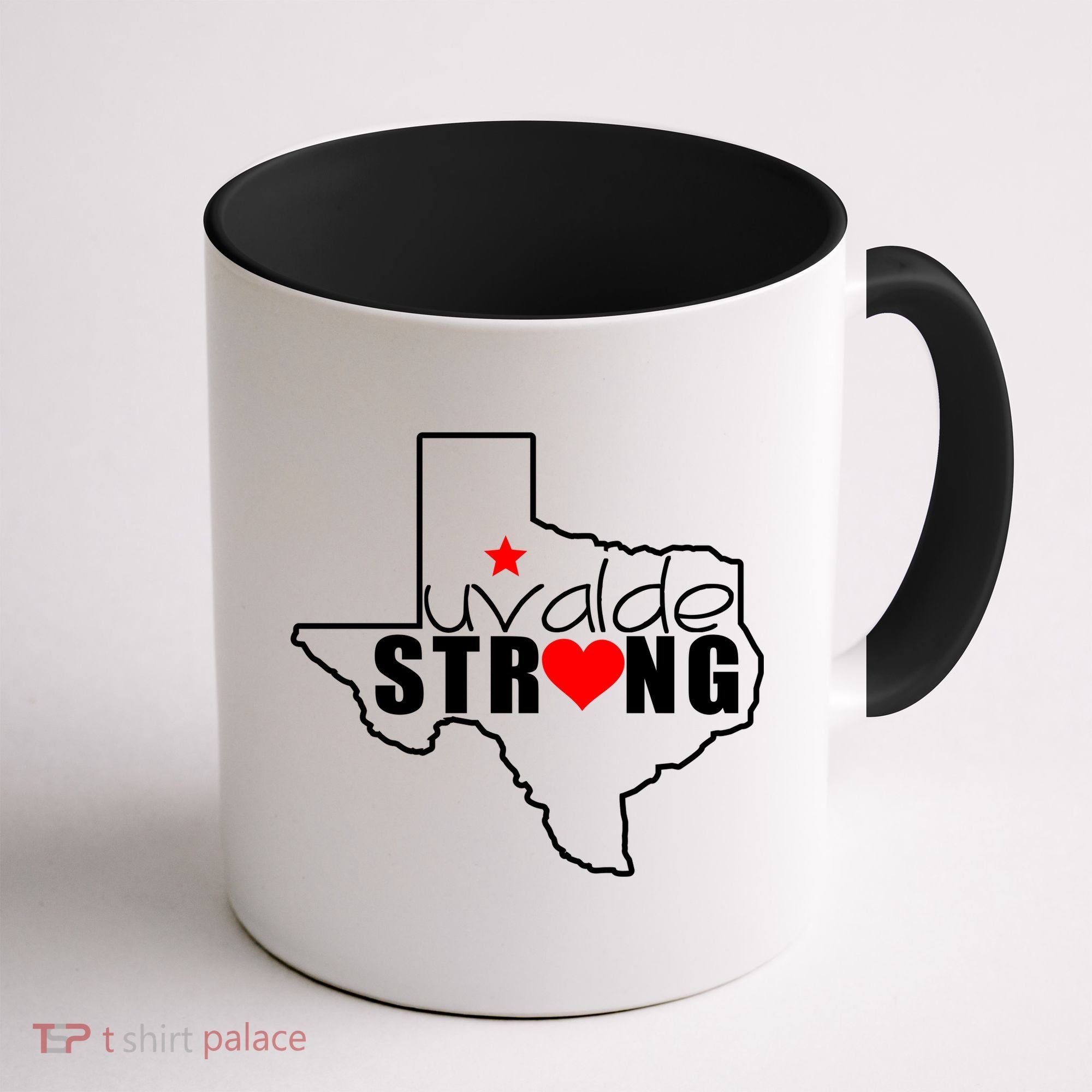 Uvalde Strong Texas Map Heart Coffee Mug