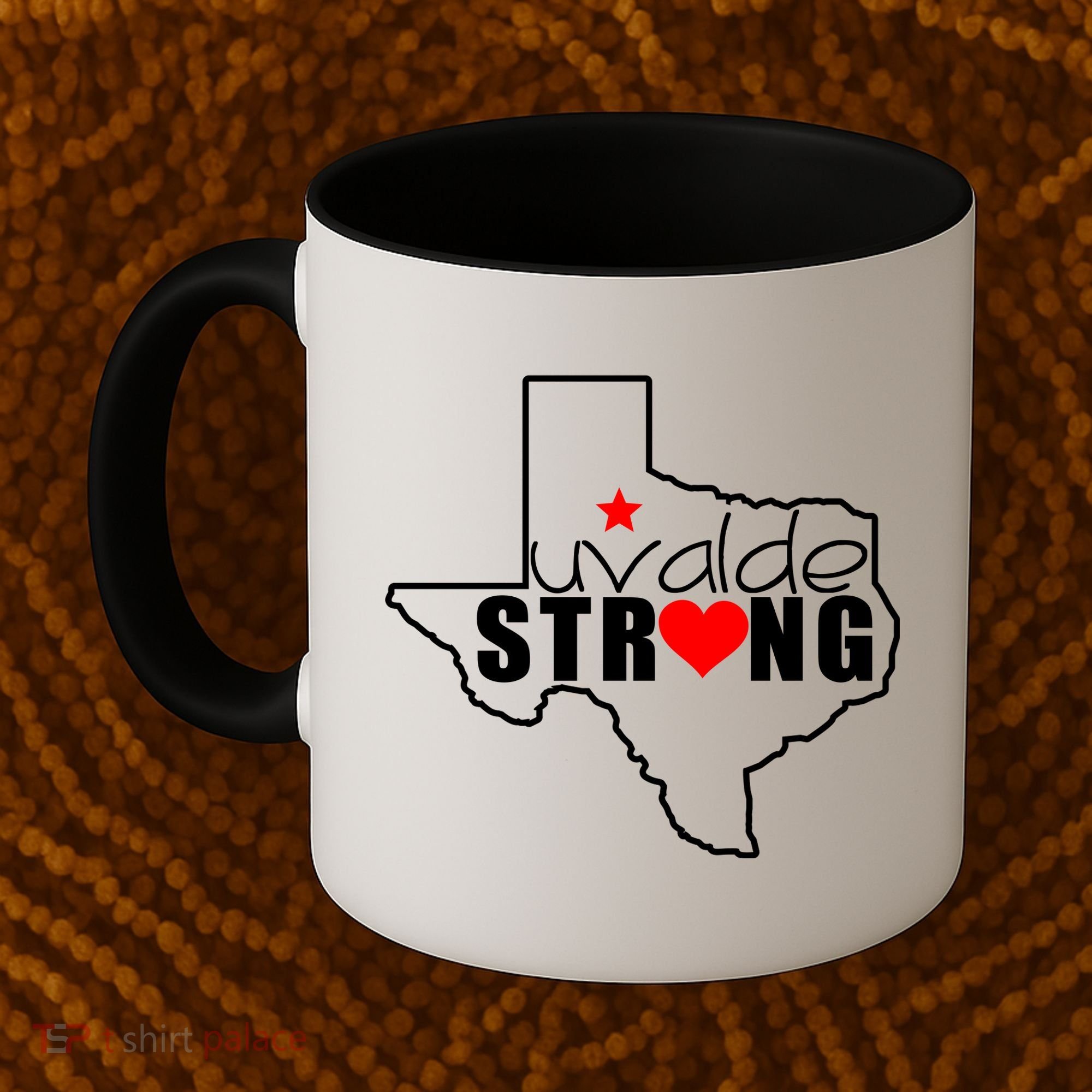 Uvalde Strong Texas Map Heart Coffee Mug