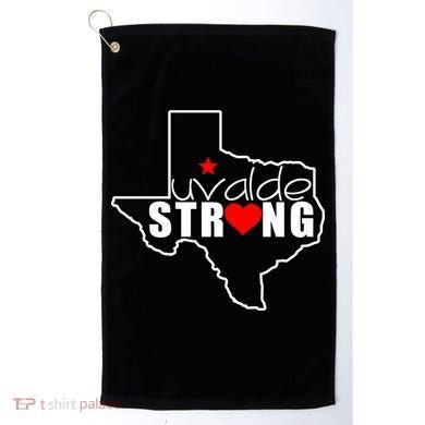Uvalde Strong Texas Map Heart Golf Towel