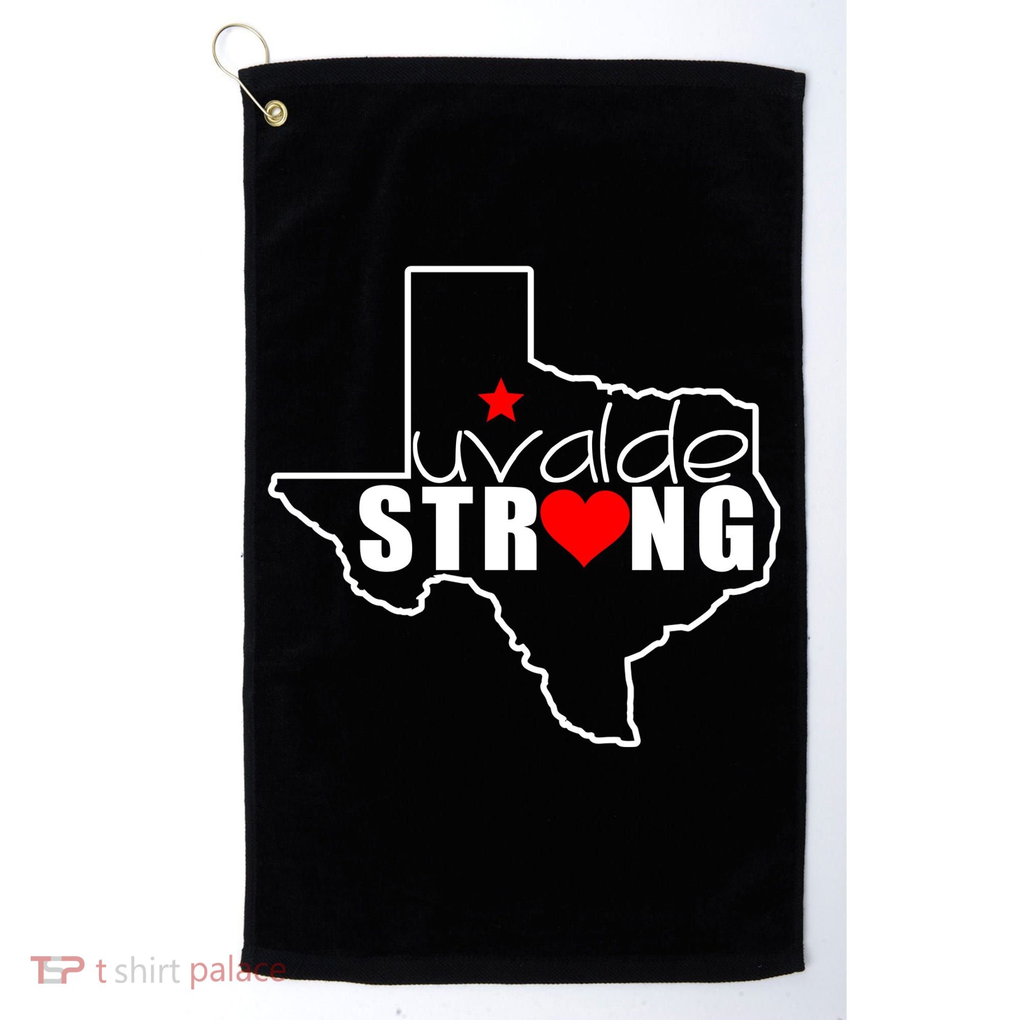 Uvalde Strong Texas Map Heart Golf Towel