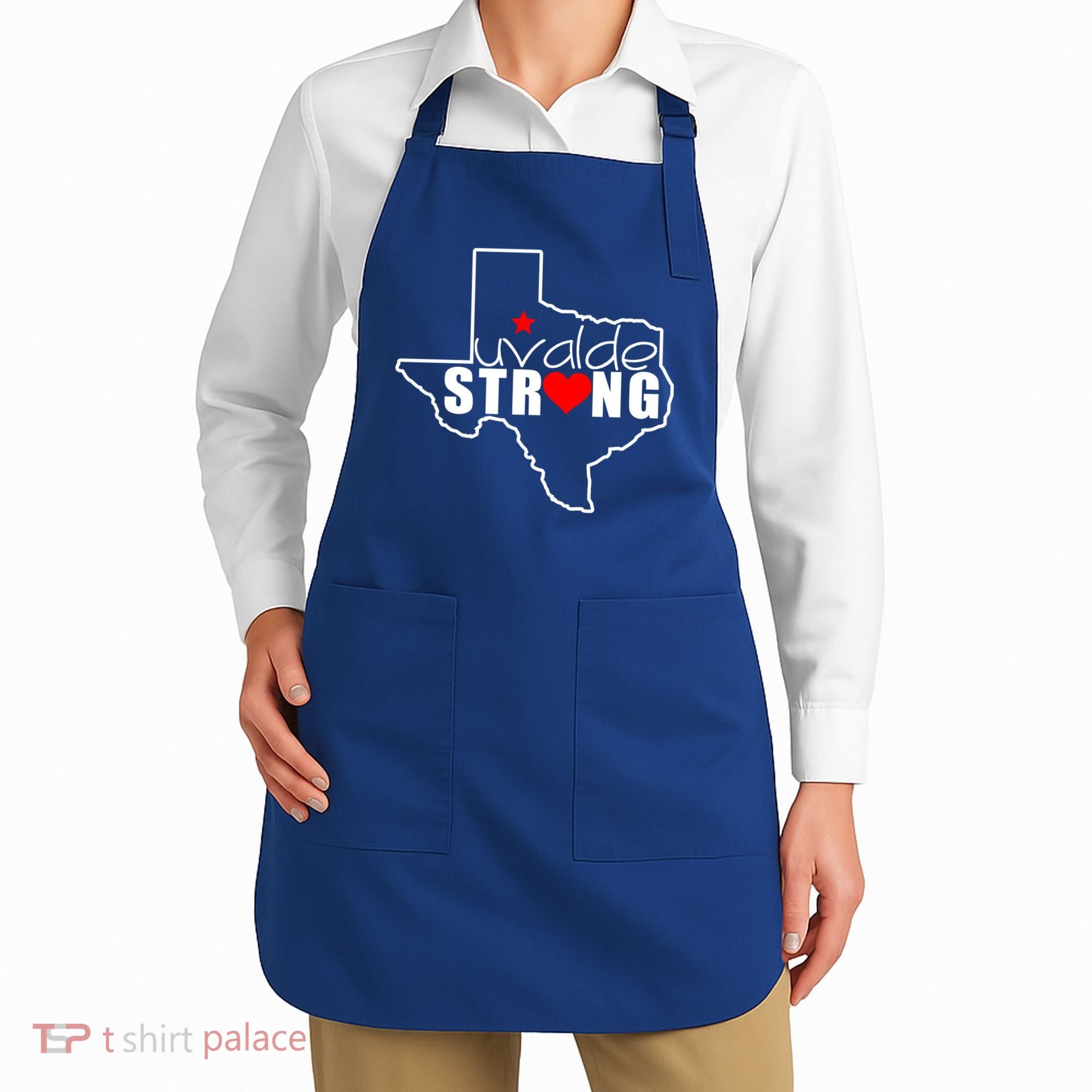 Uvalde Strong Texas Map Heart Apron