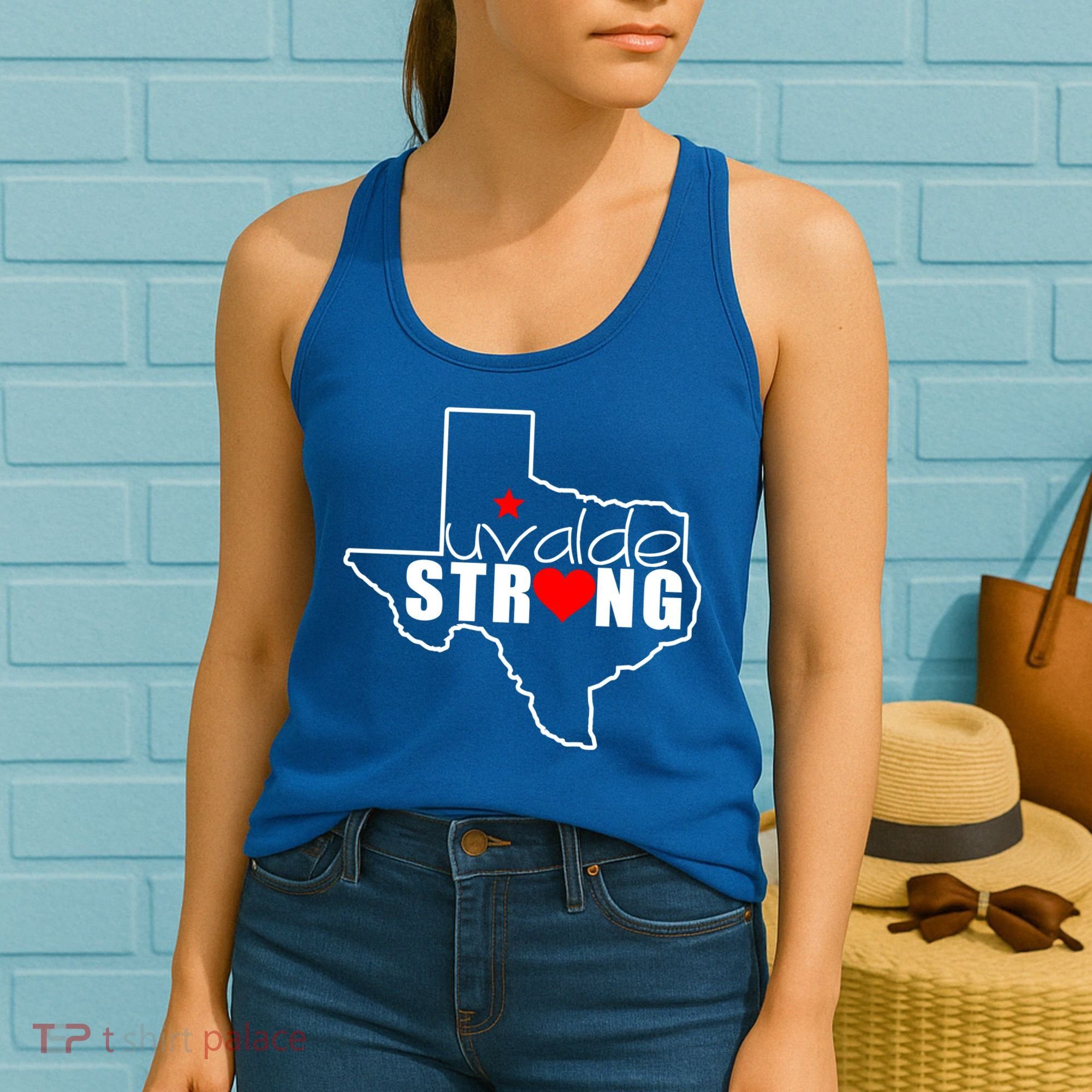 Uvalde Strong Texas Map Heart Women's Tank Top