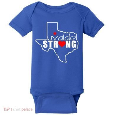Uvalde Strong Texas Map Heart Baby Bodysuit