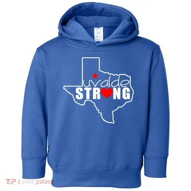 Uvalde Strong Texas Map Heart Toddler Hoodie