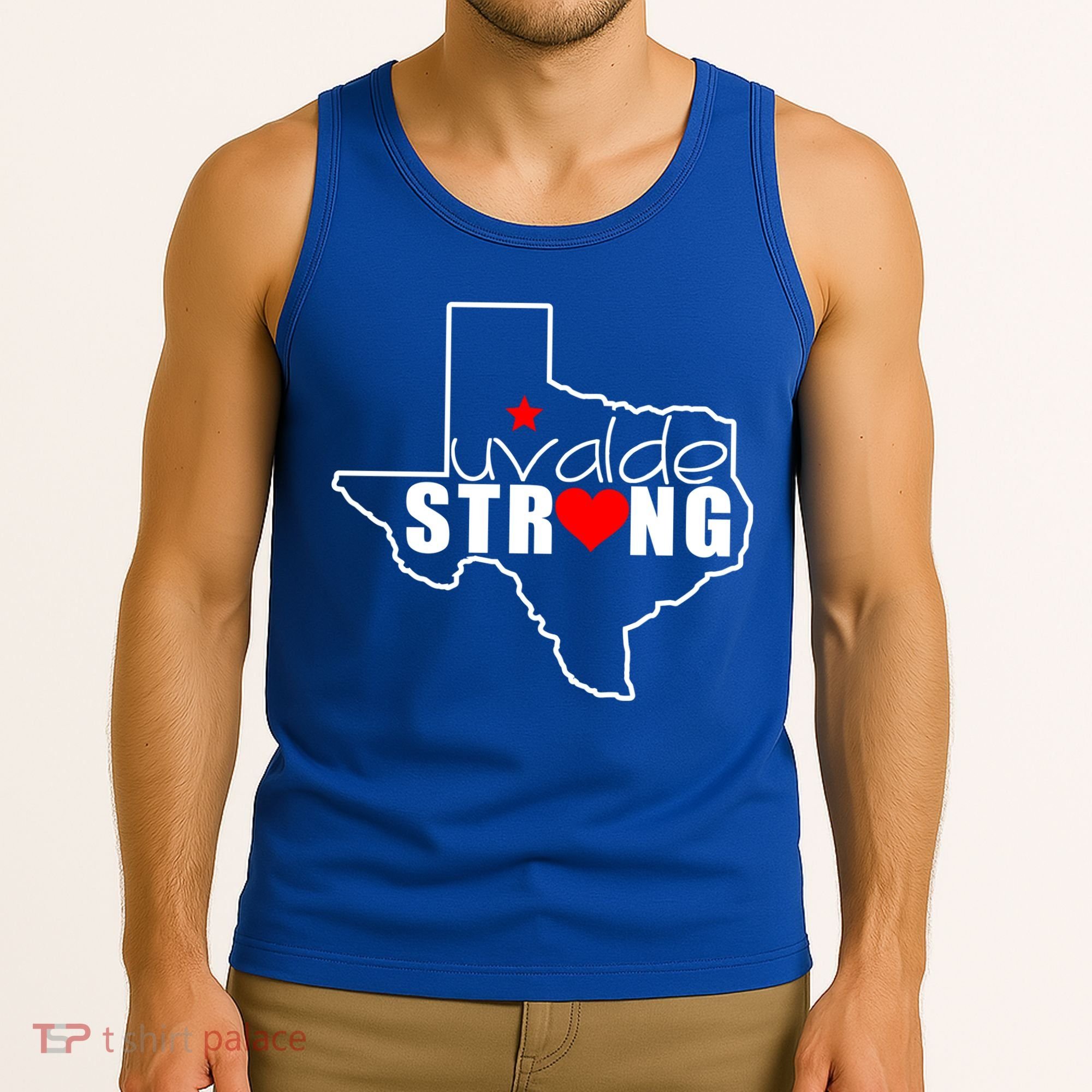 Uvalde Strong Texas Map Heart Tank Top