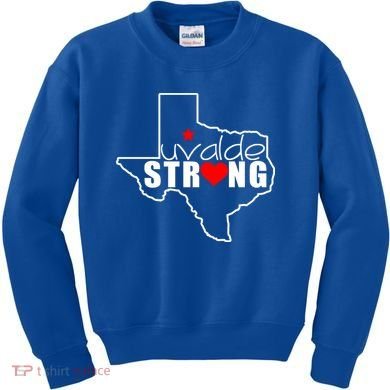 Uvalde Strong Texas Map Heart Kids Sweatshirt