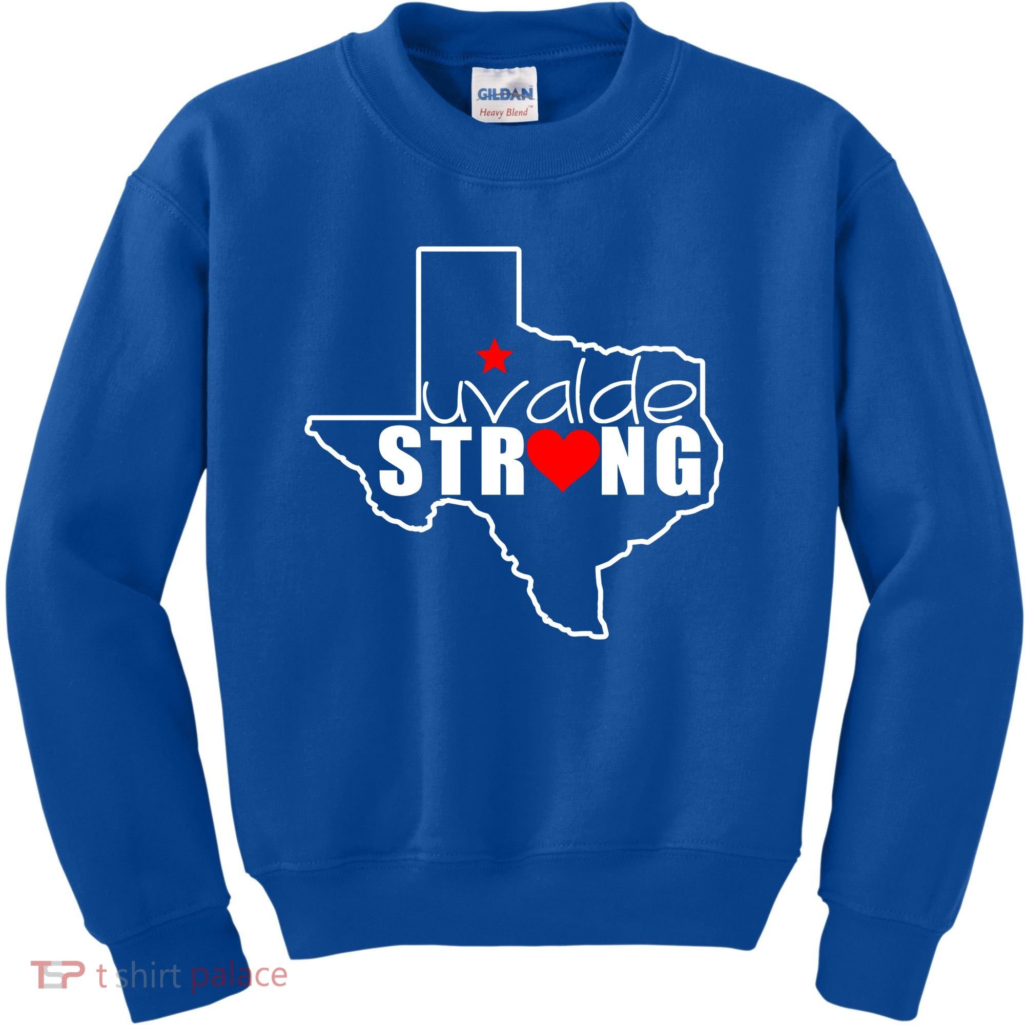 Uvalde Strong Texas Map Heart Kids Sweatshirt