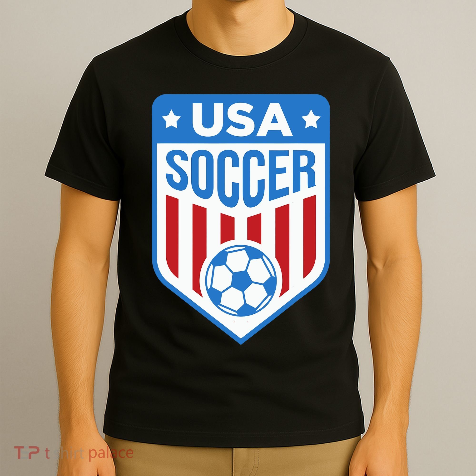 USA Soccer Team Support The Team Shirt USA Flag Football T-Shirt