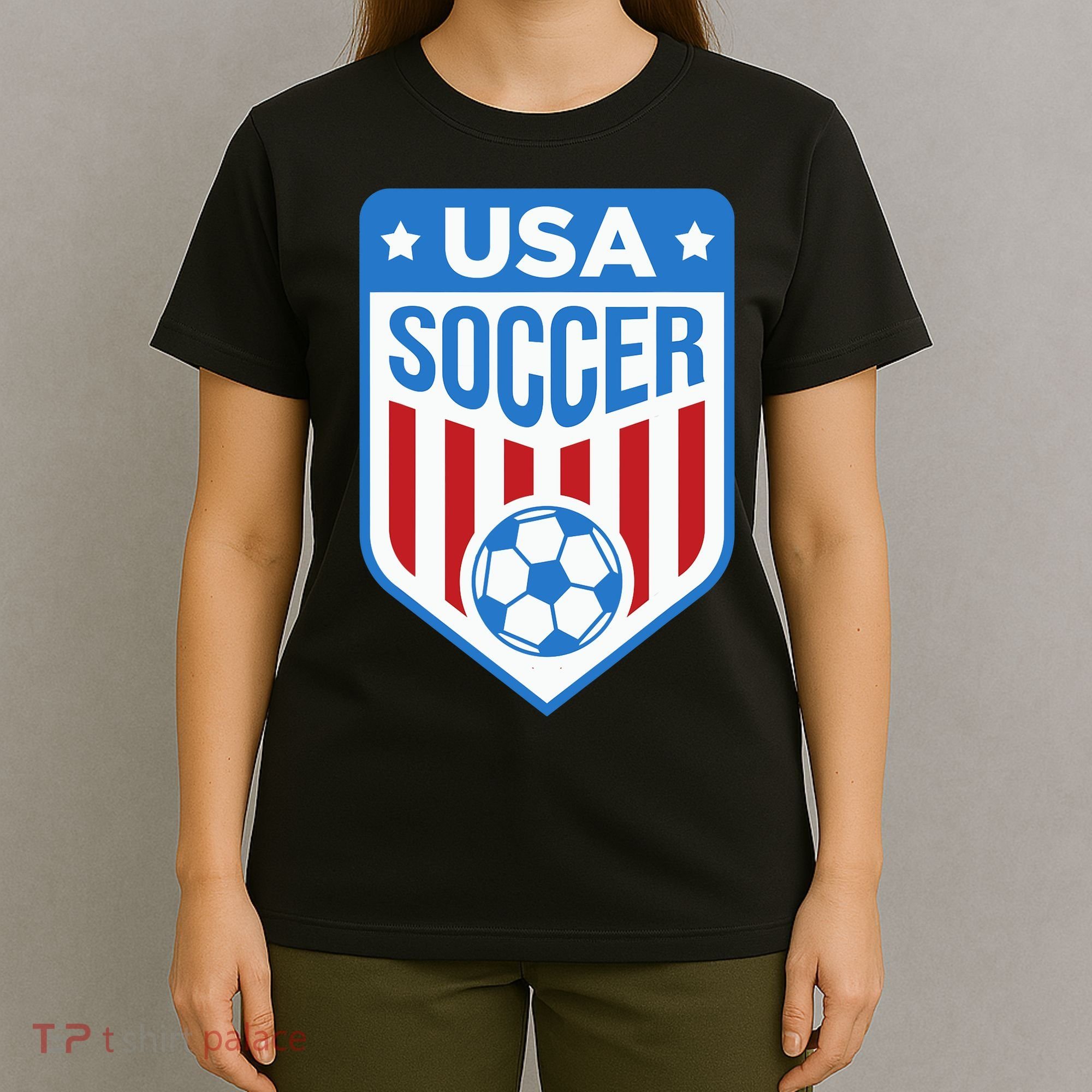 USA Soccer Team Support The Team Shirt USA Flag Football T-Shirt