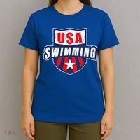 Usa Swimming Team Sports Athlete Us Swim Aquatic T-Shirt thumb 4