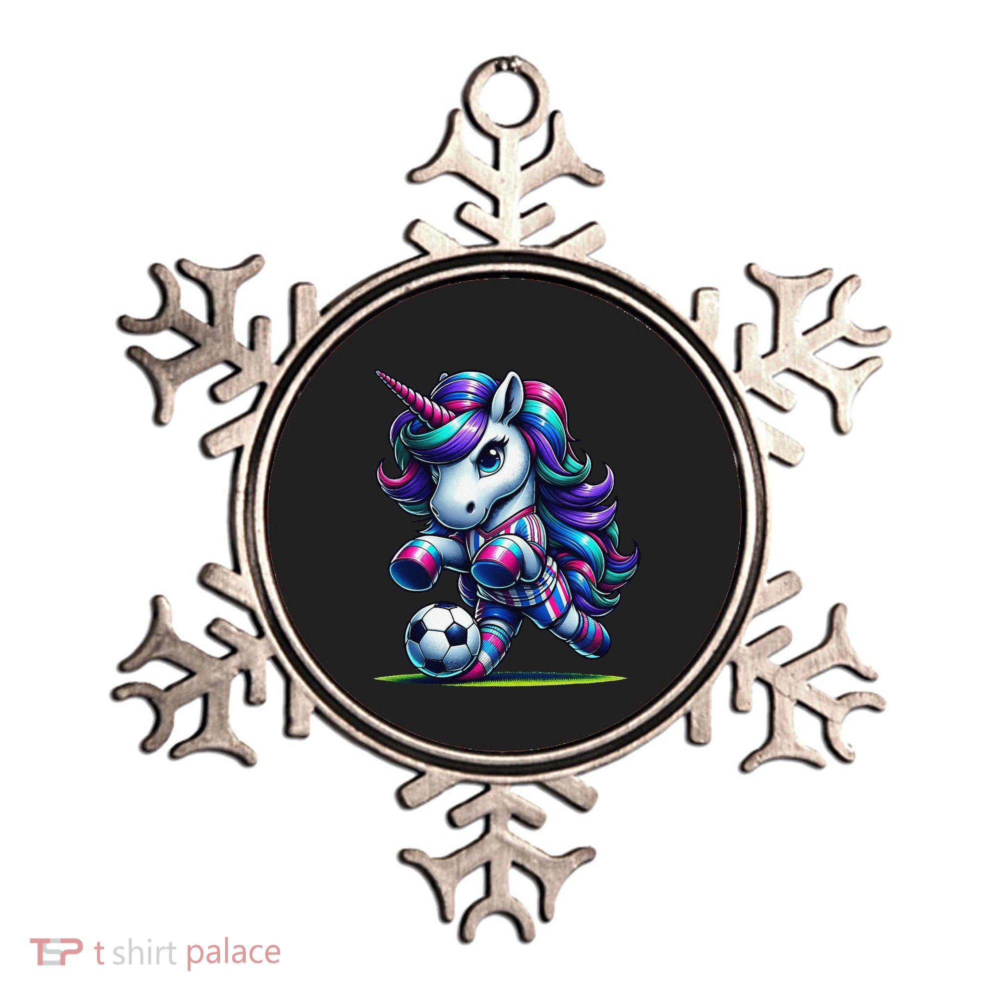 Unicorn Soccer Team Player Ornament