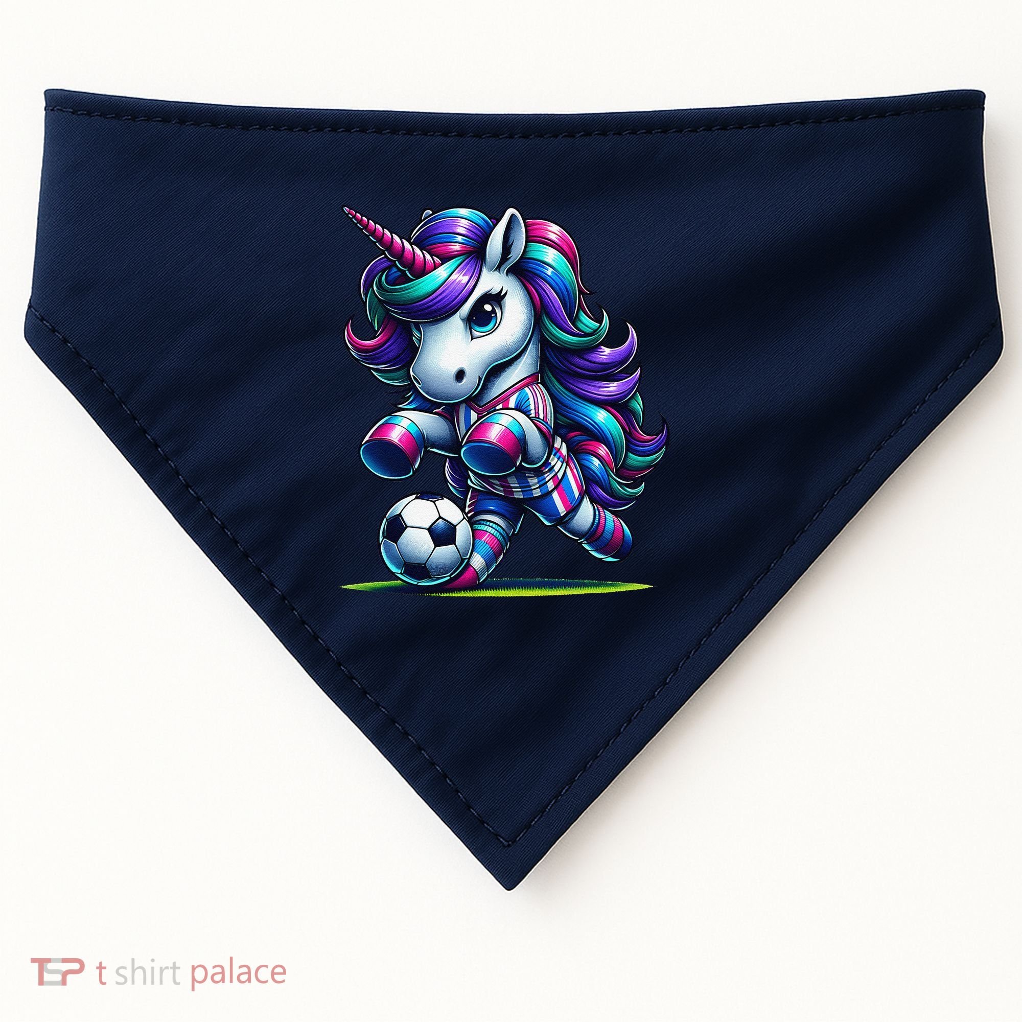 Unicorn Soccer Team Player USA-Made Doggie Bandana