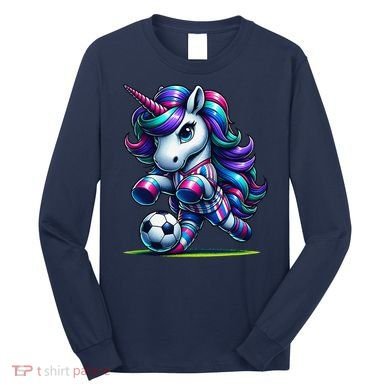 Unicorn Soccer Team Player Long Sleeve Shirt