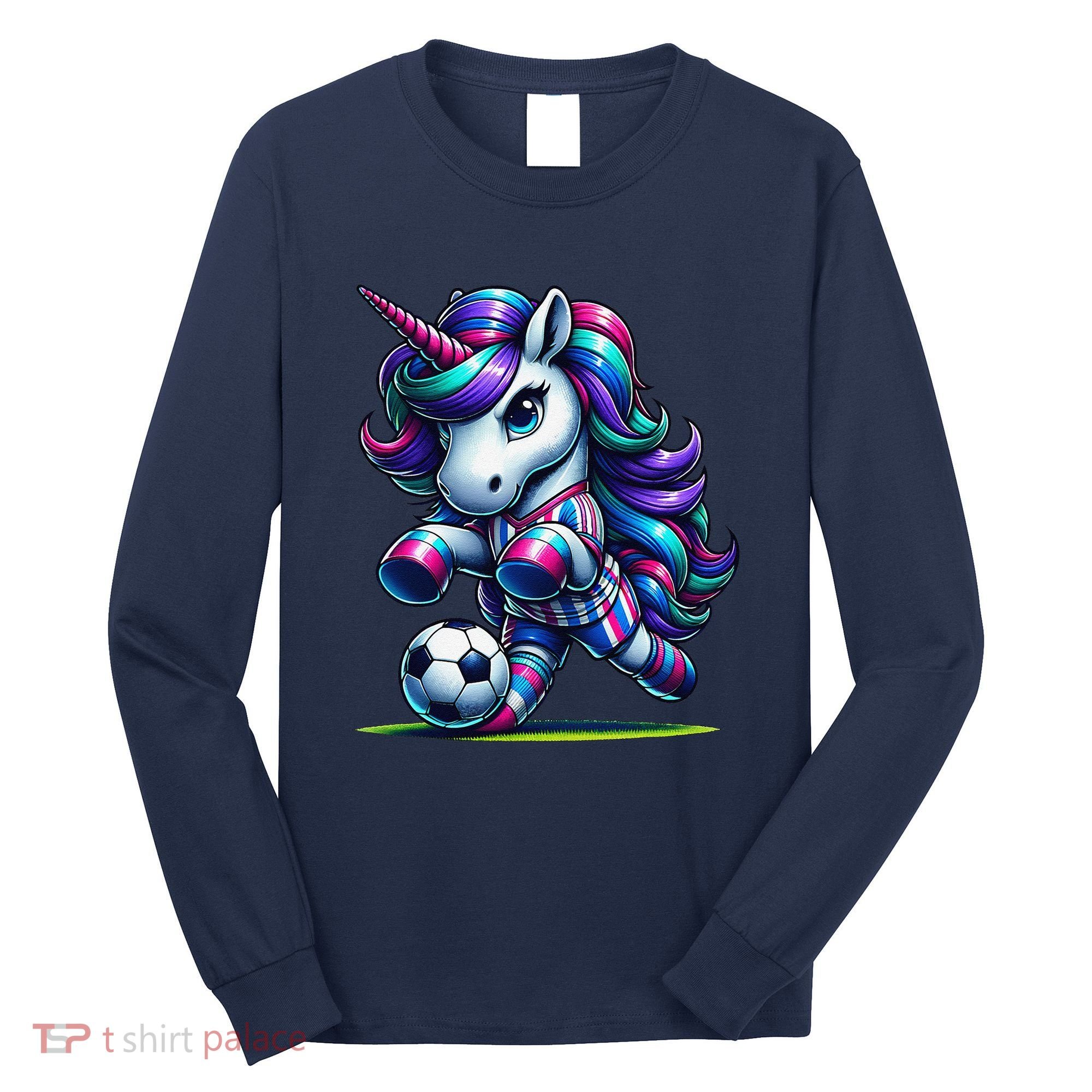 Unicorn Soccer Team Player Long Sleeve Shirt