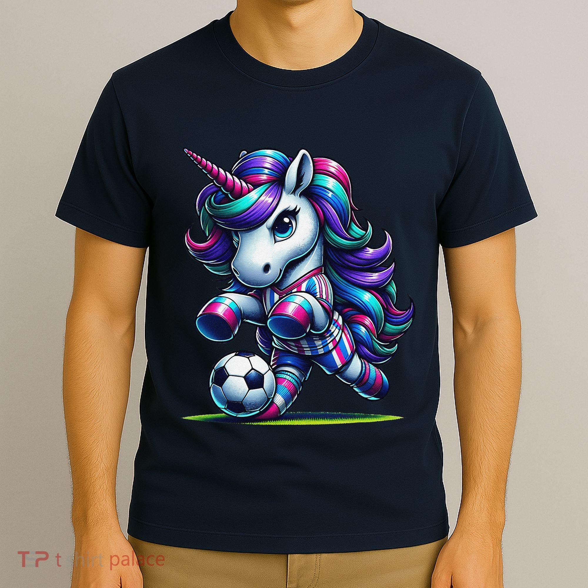 Unicorn Soccer Team Player T-Shirt