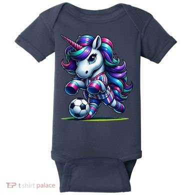 Unicorn Soccer Team Player Baby Bodysuit