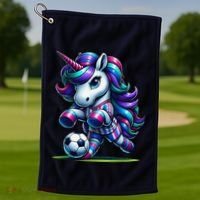 Unicorn Soccer Team Player Golf Towel thumb 1