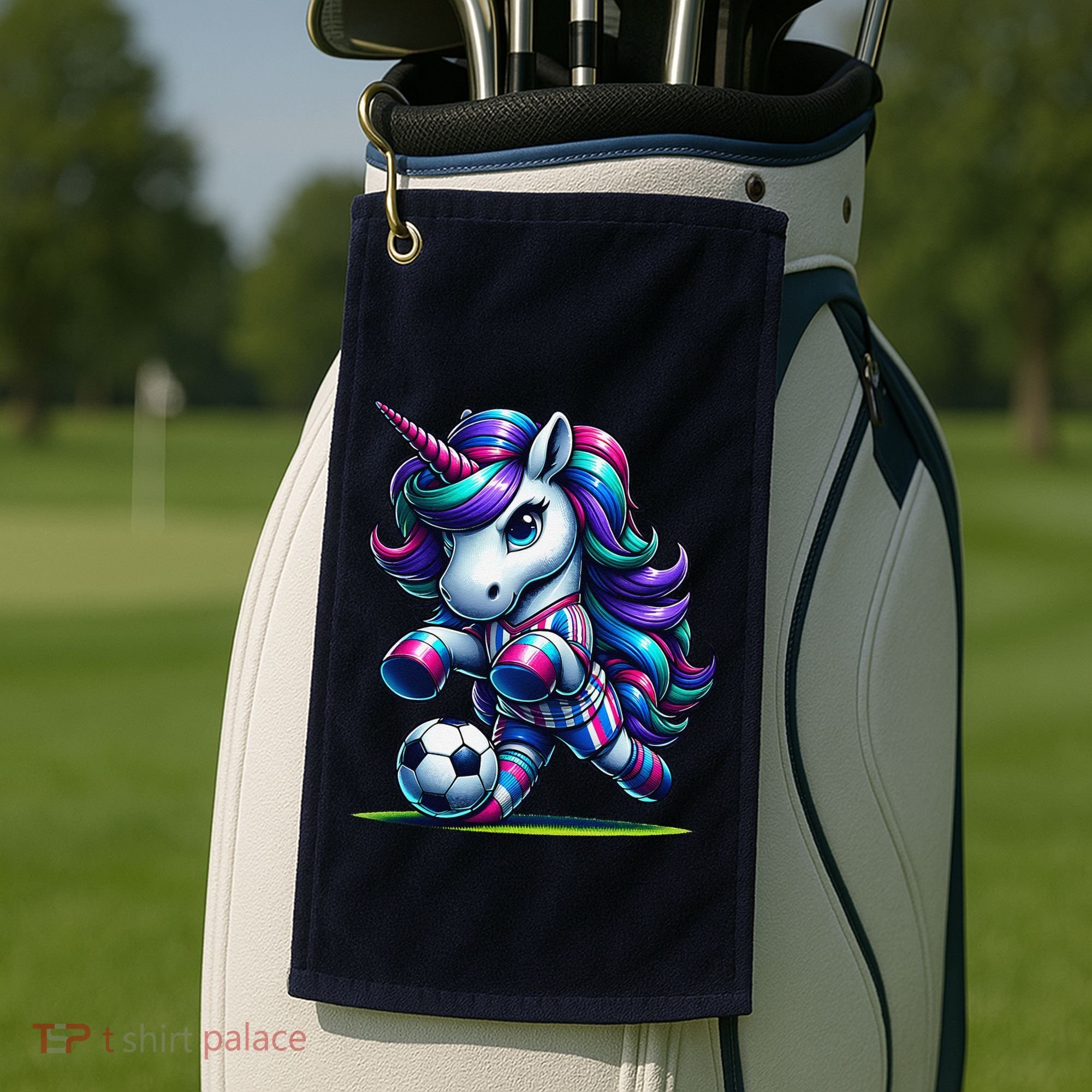 Unicorn Soccer Team Player Golf Towel