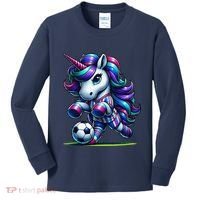 Unicorn Soccer Team Player Kids Long Sleeve Shirt thumb 0