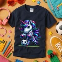 Unicorn Soccer Team Player Kids T-Shirt thumb 3
