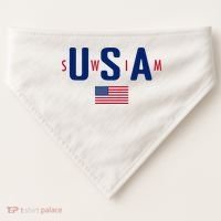 Usa Swim  Usa Summer Swimming 2024 Games USA-Made Doggie Bandana thumb 0