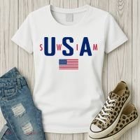 Usa Swim  Usa Summer Swimming 2024 Games Women's T-Shirt thumb 3