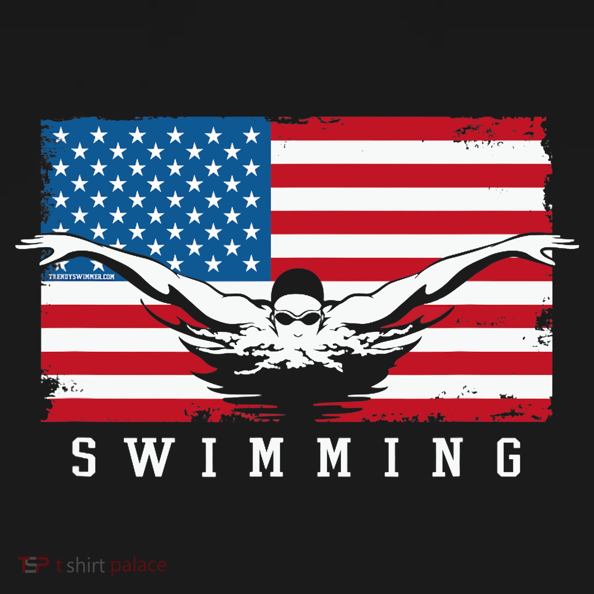 USA Swimming US Flag With Swimmer Swim Team Sweatshirt