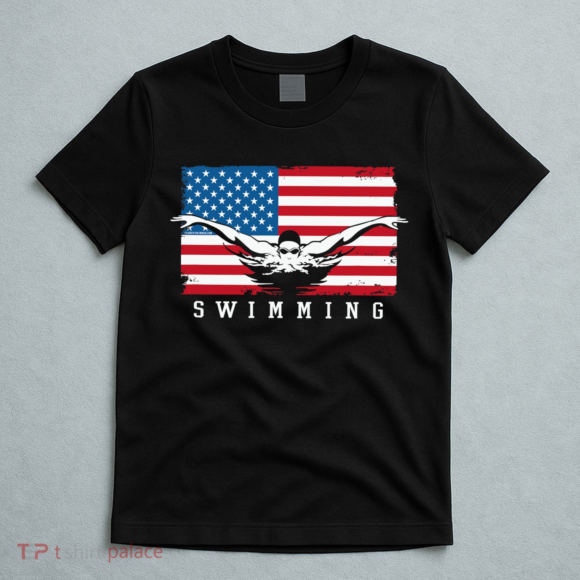 USA Swimming US Flag With Swimmer Swim Team T-Shirt