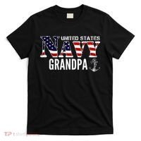 United States Vintage Navy With American Flag Grandpa Gift T-Shirt thumb 0