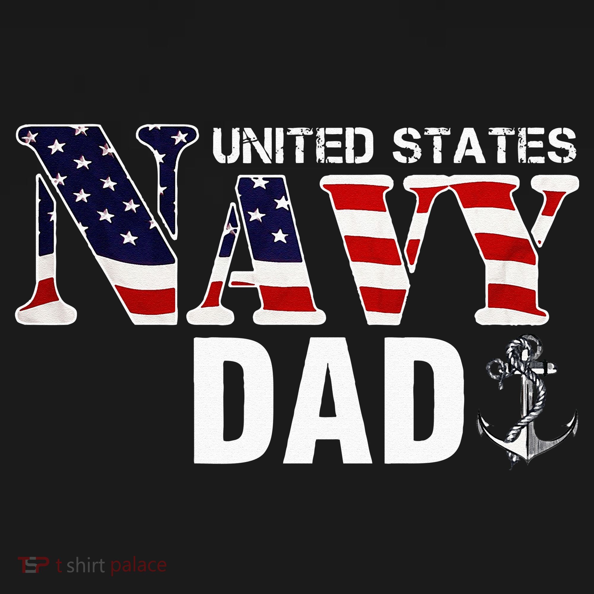 United States Vintage Navy With American Flag For Dad Gift T-Shirt