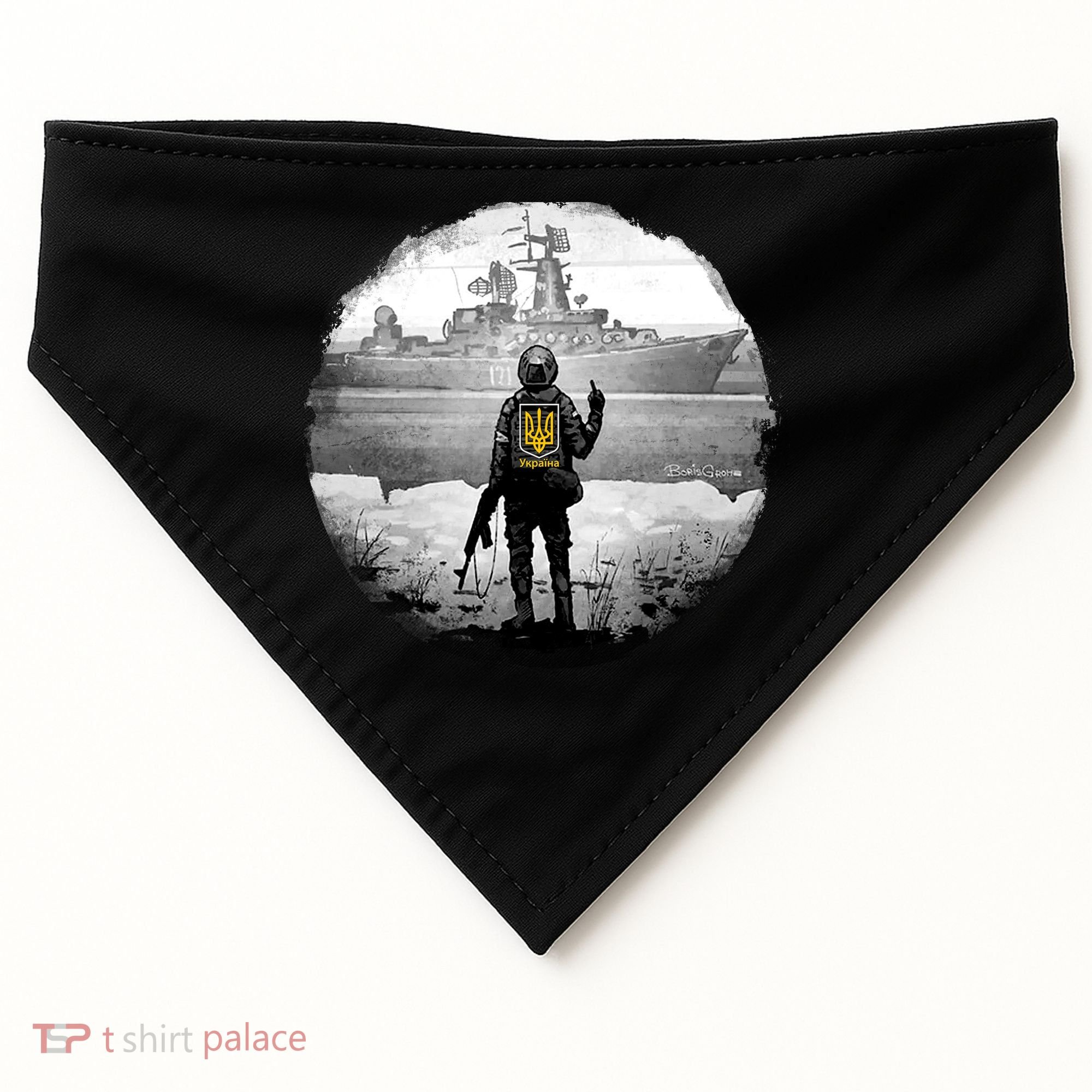 Ukraine Soldier Vs Russian Warship USA-Made Doggie Bandana