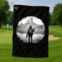 Ukraine Soldier Vs Russian Warship Golf Towel thumb 1