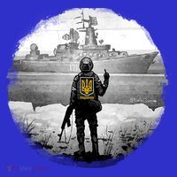 Ukraine Soldier Vs Russian Warship T-Shirt thumb 7