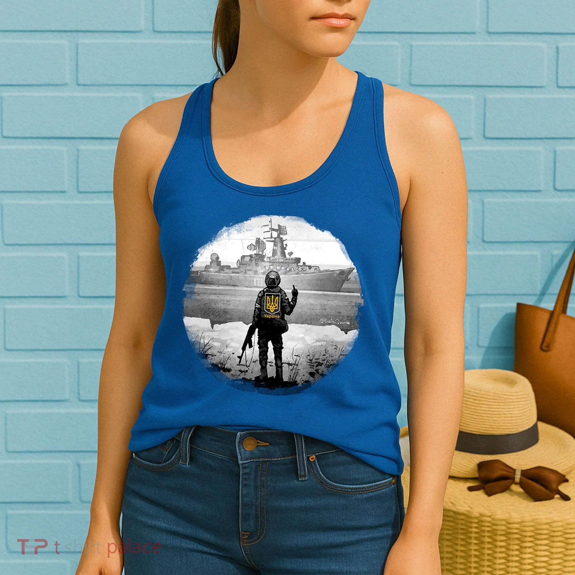 Ukraine Soldier Vs Russian Warship Women's Tank Top