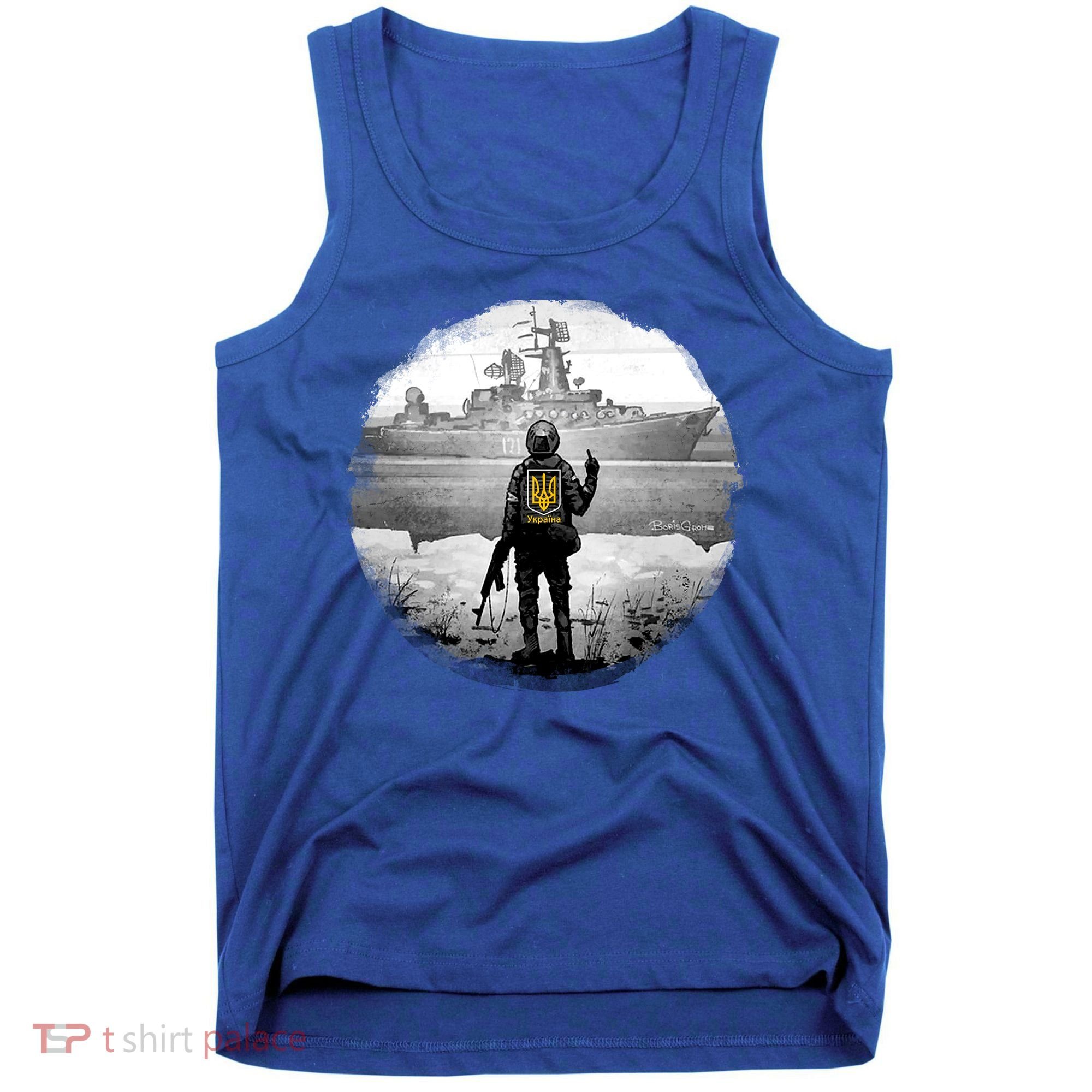 Ukraine Soldier Vs Russian Warship Tank Top