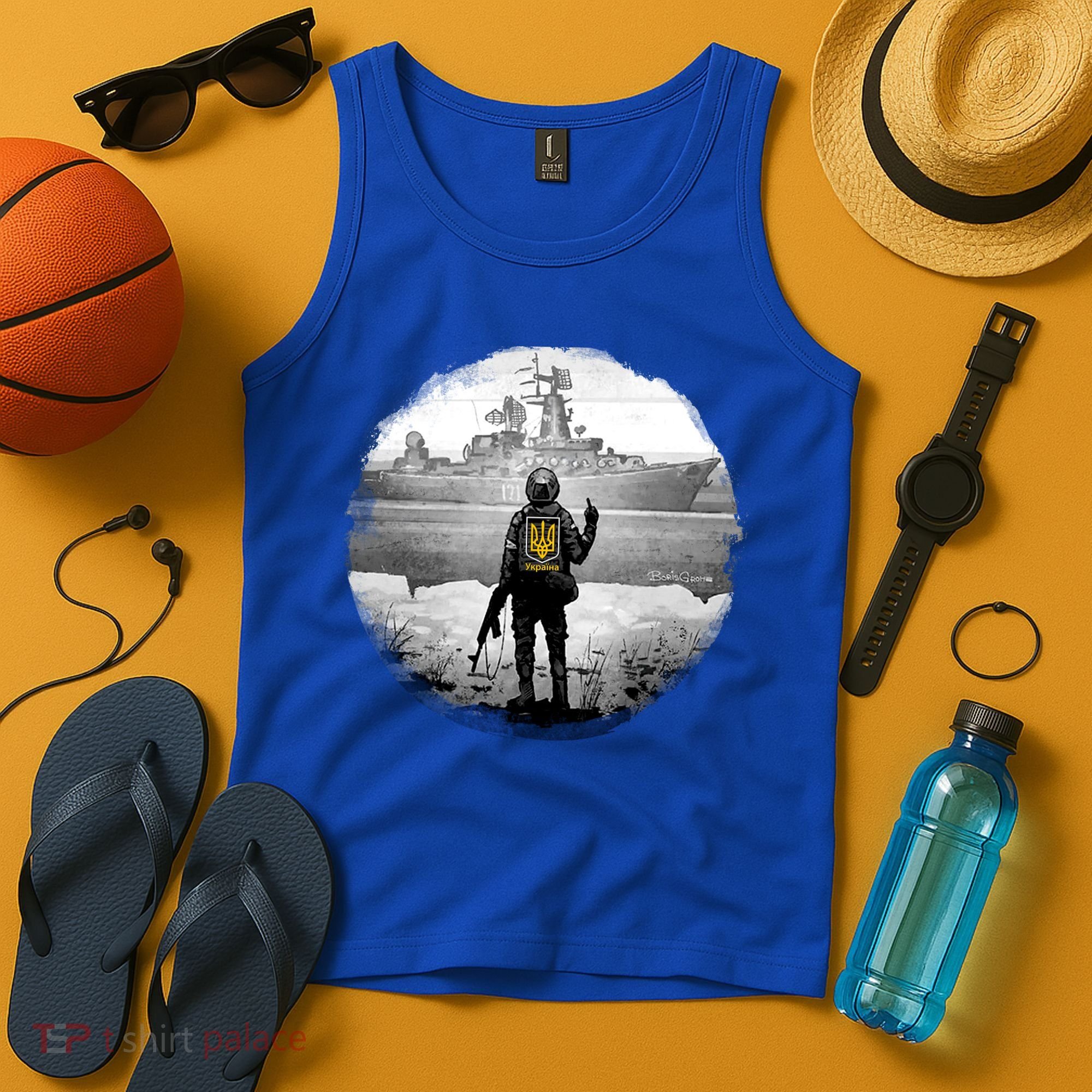 Ukraine Soldier Vs Russian Warship Tank Top