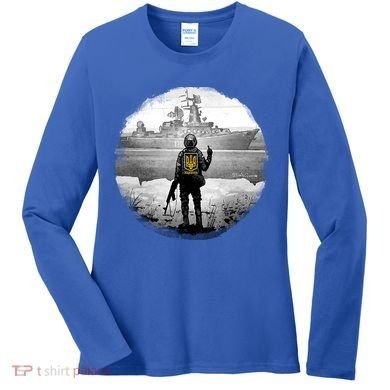 Ukraine Soldier Vs Russian Warship Women's Long Sleeve Shirt