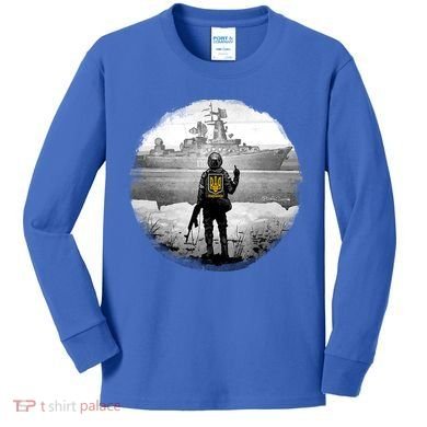 Ukraine Soldier Vs Russian Warship Kids Long Sleeve Shirt