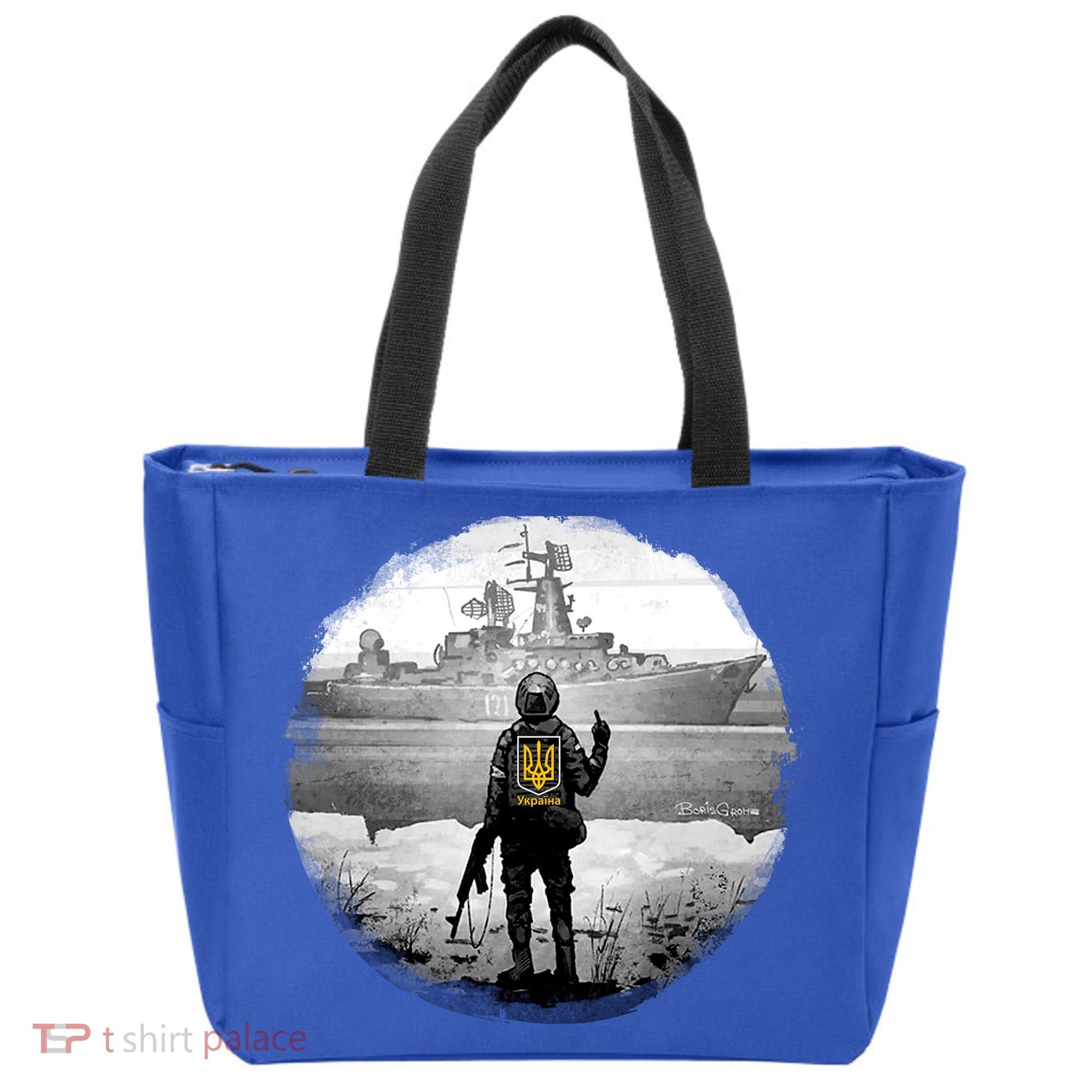 Ukraine Soldier Vs Russian Warship Tote Bag