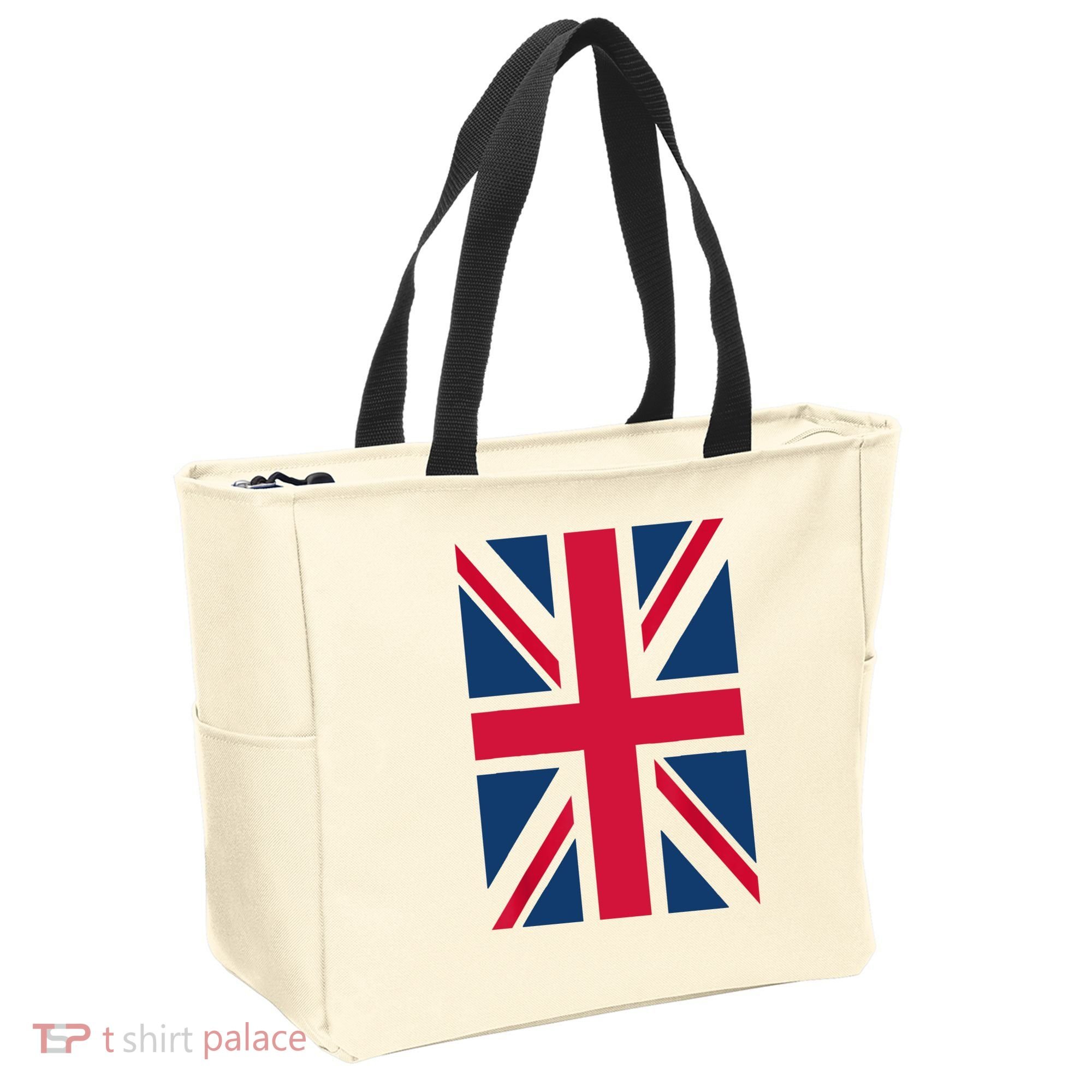 UK Shirt Women Men | Cool Vertical British Union Jack Flag Tote Bag