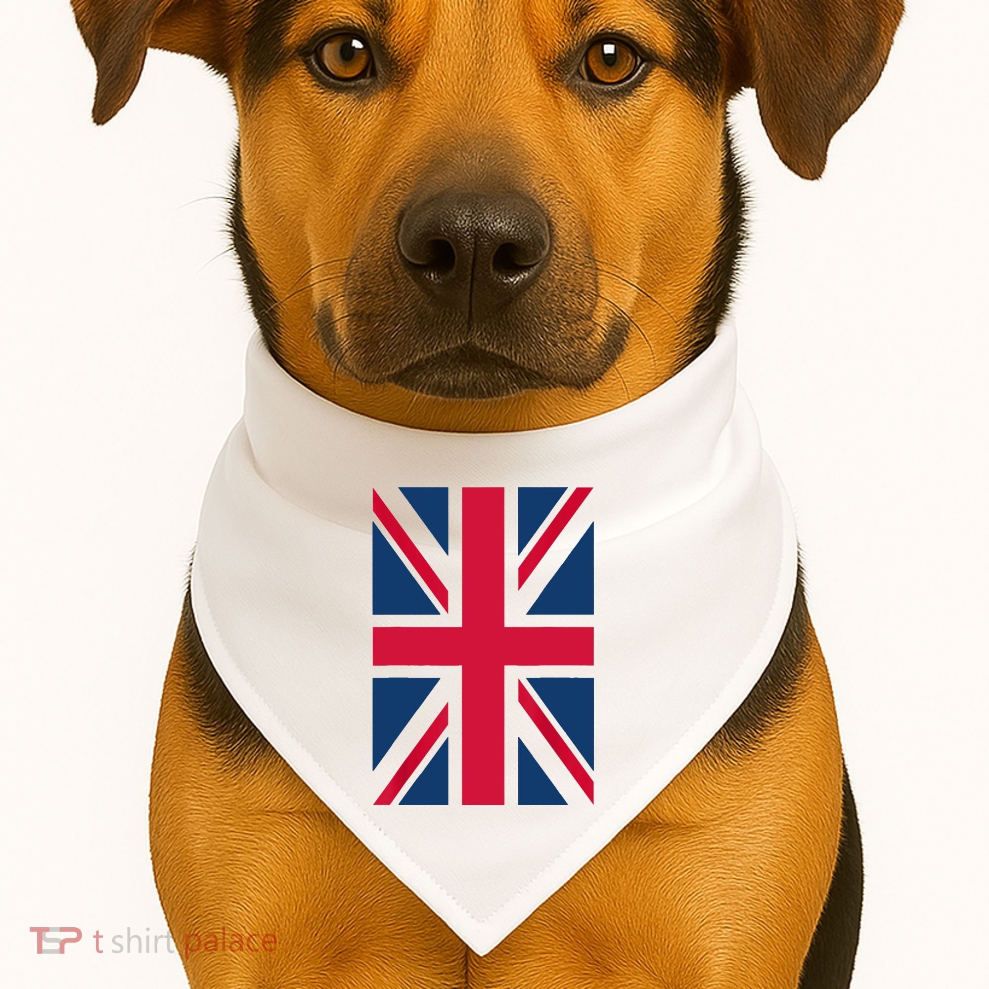 UK Shirt Women Men | Cool Vertical British Union Jack Flag USA-Made Doggie Bandana