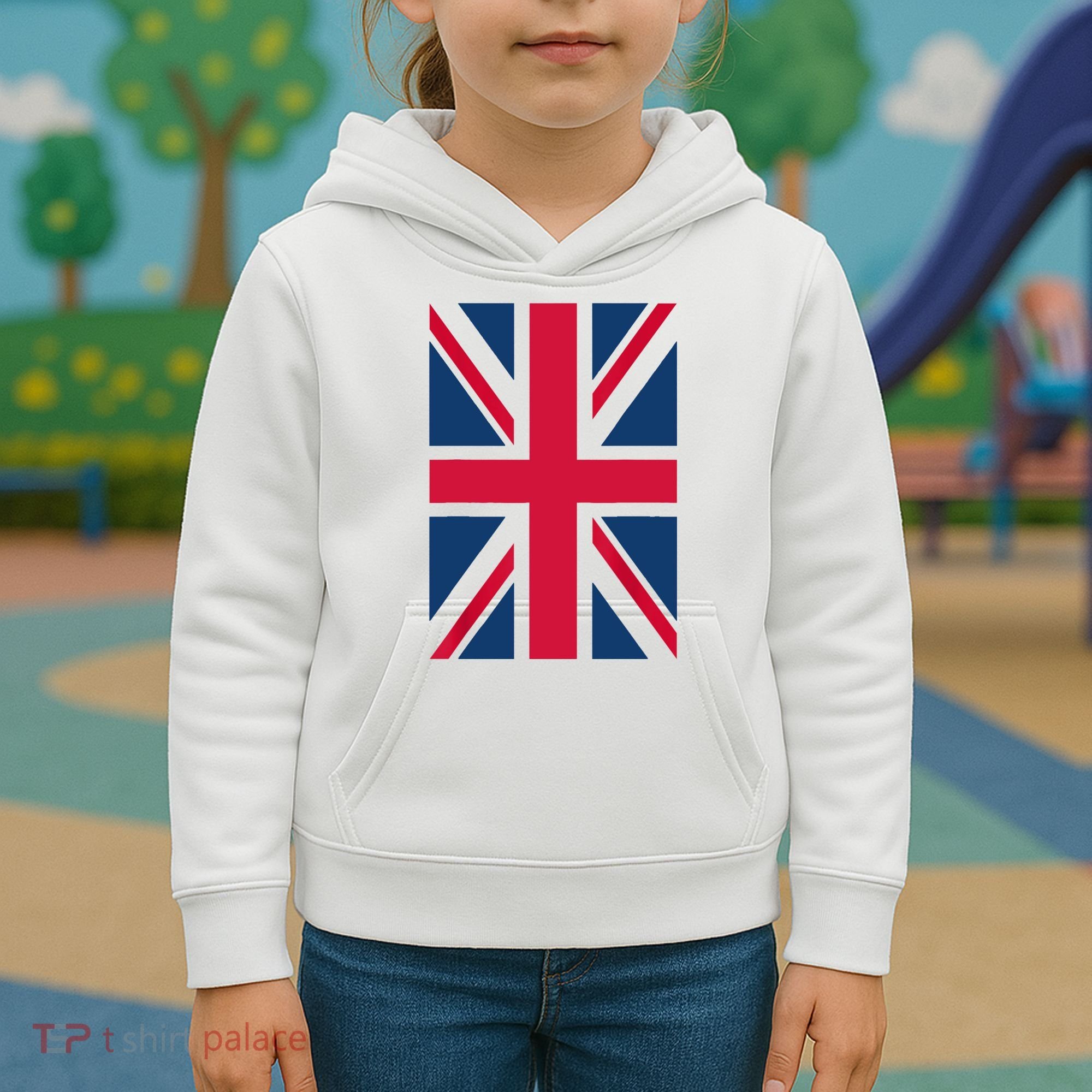 UK Shirt Women Men | Cool Vertical British Union Jack Flag Kids Hoodie