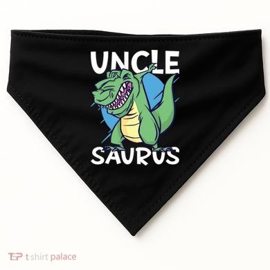 Uncle Saurus With Dinosaurs Gift USA-Made Doggie Bandana