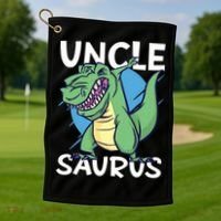 Uncle Saurus With Dinosaurs Gift Golf Towel thumb 1