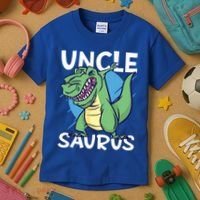 Uncle Saurus With Dinosaurs Gift Kids T-Shirt thumb 3