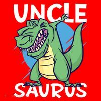 Uncle Saurus With Dinosaurs Gift Santa Hat thumb 1