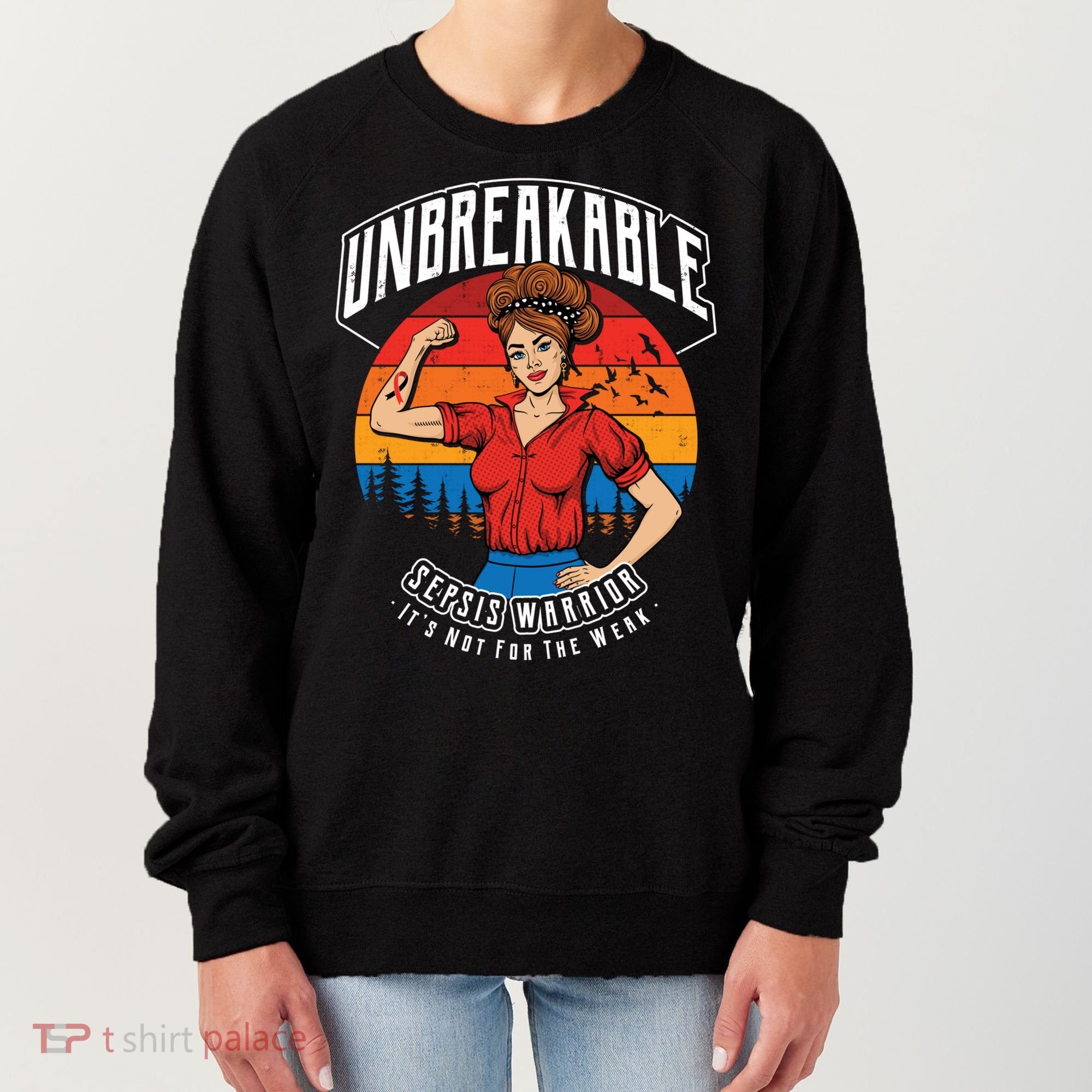 Unbreakable Sepsis Warrior Sunset Gift Women's Sweatshirt