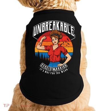 Unbreakable Sepsis Warrior Sunset Gift Doggie Tank