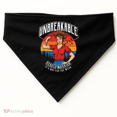 Unbreakable Sepsis Warrior Sunset Gift USA-Made Doggie Bandana