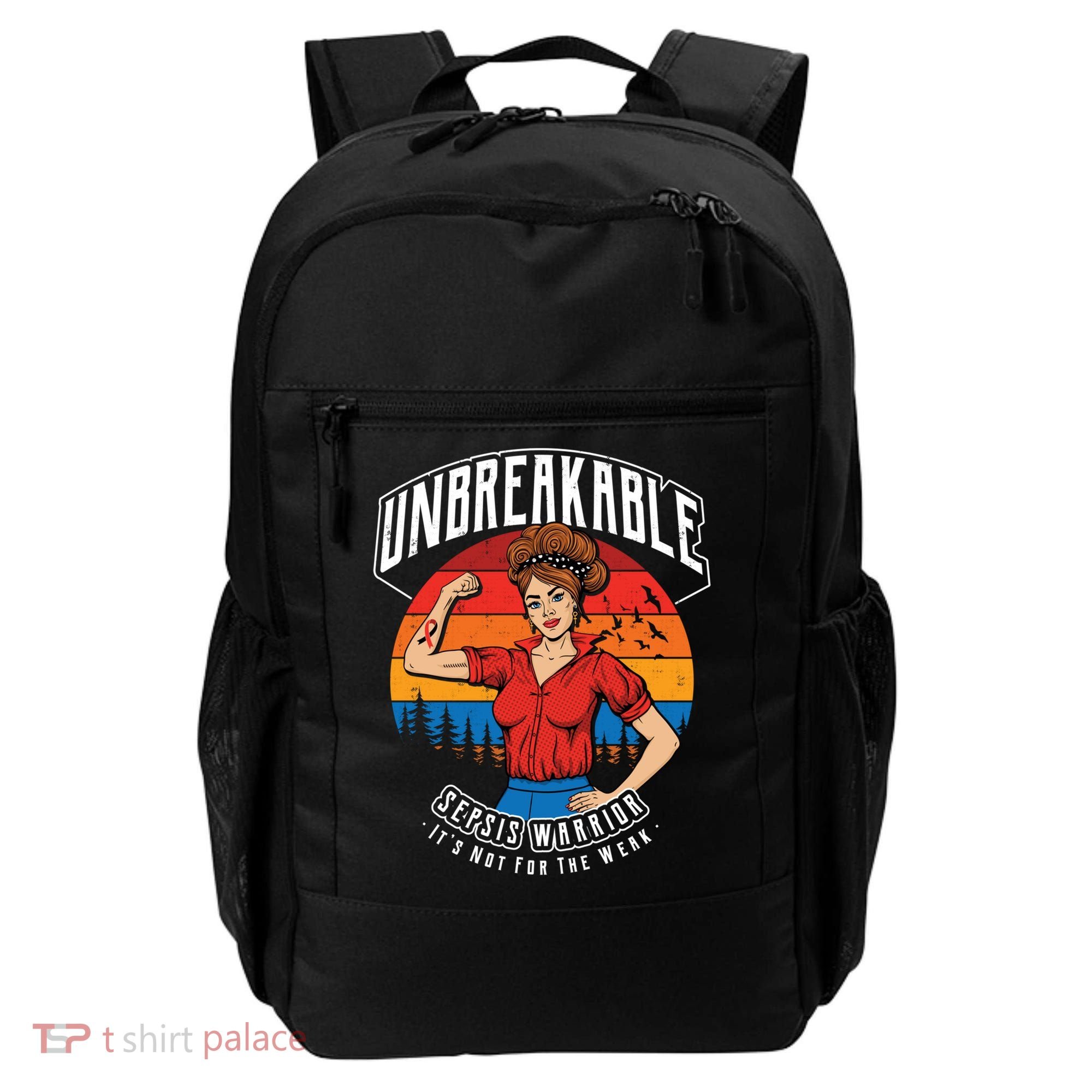 Unbreakable Sepsis Warrior Sunset Gift Backpack